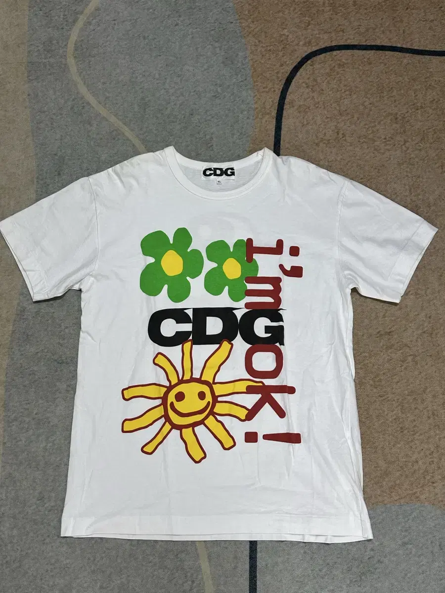 [XL] CDG x CPFM I am OK 반팔 화이트